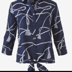 Nautical Navy Chicos Blouse
